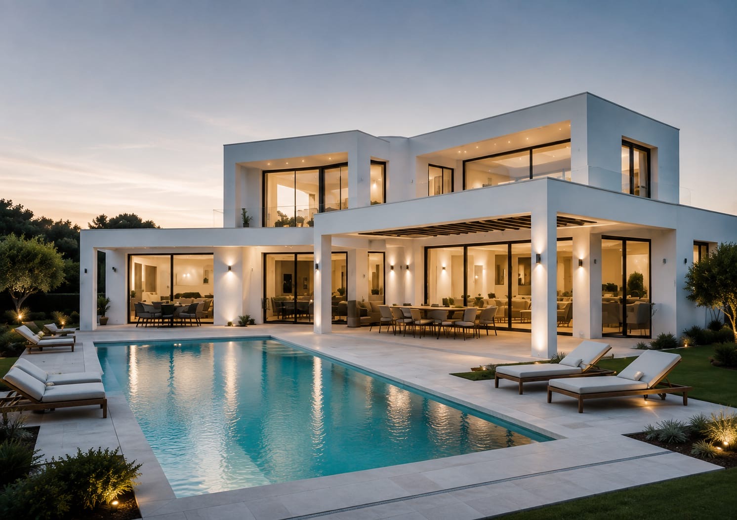 Villa contemporaine rénovée et agrandie avec terrasse et piscine